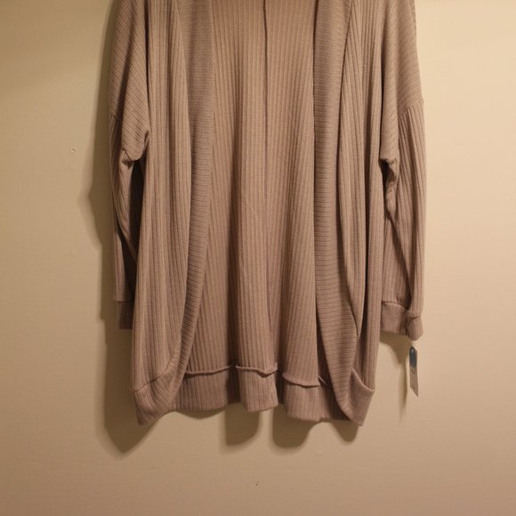 Youth in Revolt Beige Pink Open Ribbed Cardigan - Picture 6 of 6